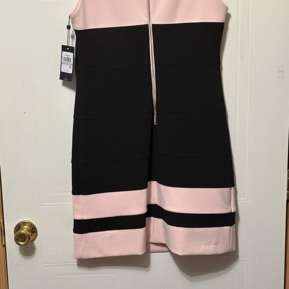 NWT New Tommy Hilfiger Colorblock Scuba Sheath Dress Pink Black MSRP $99 Size 6 - Picture 11 of 12